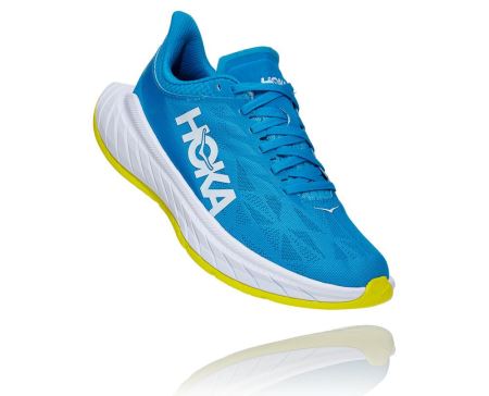 Hoka One One Carbon X 2 - Adidasi Alergare Pe Drum Dama Albastri | RO-00sHyGe